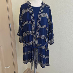 NWT Gryphon New York Navy Silver Beaded Sequin Jacket M